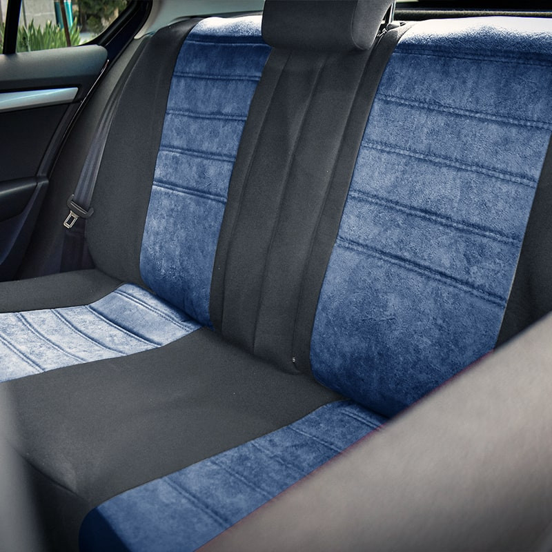 Huse scaune auto compatibile SEAT Leon II 2005-2012 - Diamond - Culoare: negru + albastru