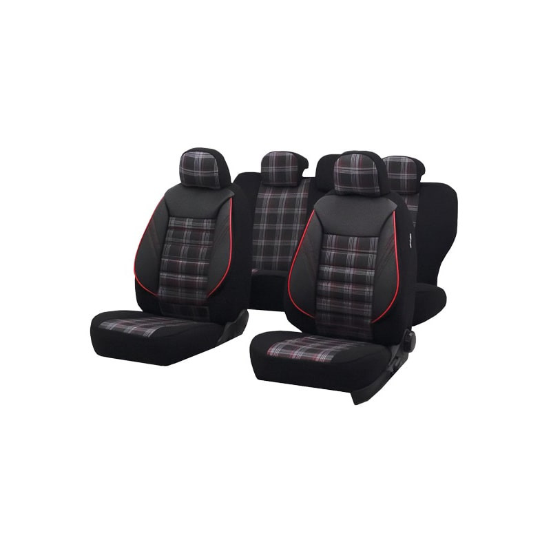 Huse auto AUDI A4 B6 2000-2006 - Sport - Culoare: negru + rosu
