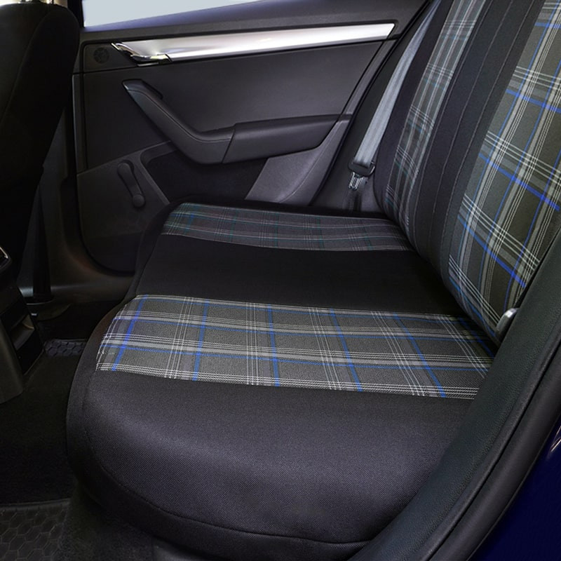 Huse scaune auto AUDI A4 B6 2000-2006 - Sport - Culoare: negru + albastru