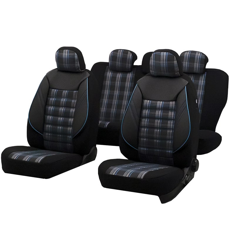 Huse auto OPEL Corsa C 2000-2007 - Sport - Culoare: negru + albastru
