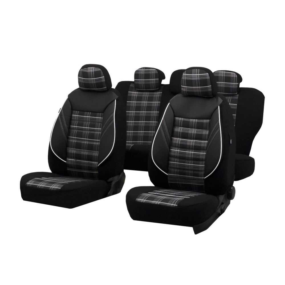 Huse scaune auto AUDI A4 B6 2000-2006 - Sport - Culoare: negru + gri