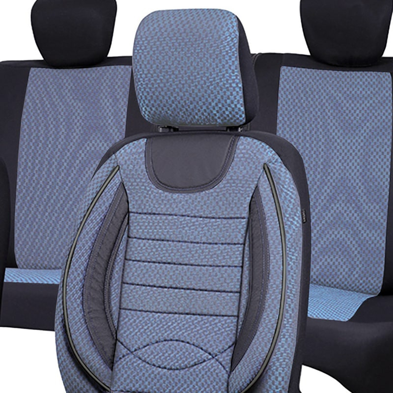 Huse scaune auto compatibile VW Jetta V 2005-2010 - City - Culoare: negru + albastru