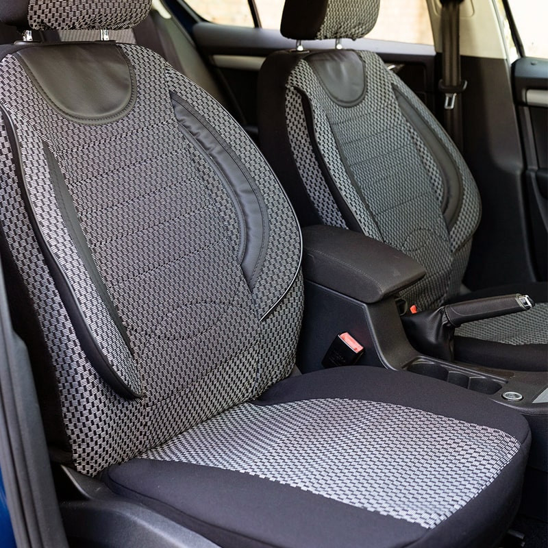 Huse scaune auto compatibile DACIA Sandero I 2008-2012 - City - Culoare: negru + gri