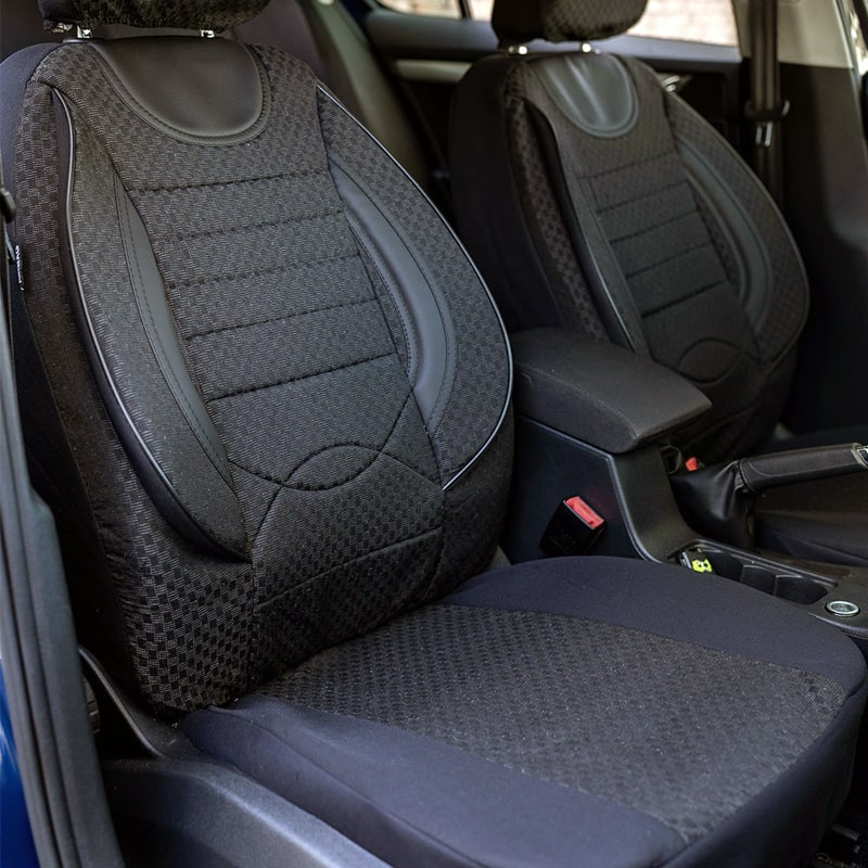 Huse scaune auto MERCEDES Clasa C W203 2000-2007 - City - Culoare: negru + gri