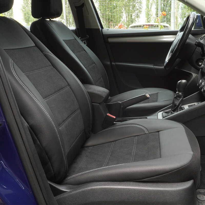 Set huse scaune auto compatibile AUDI A4 B5 1994-2001 - Exclusive Leather King - Culoare: negru