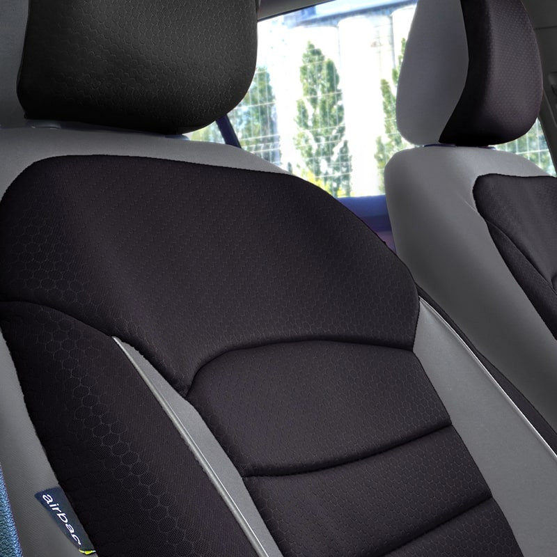 Set huse scaune auto compatibile BMW Seria 3 E46 1997-2004 - Urban - Culoare: negru + gri