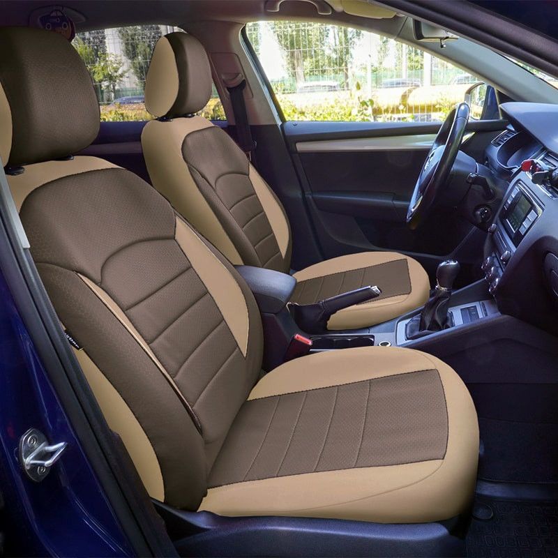 Huse scaune auto compatibile AUDI A4 B7 2004-2008 - Urban - Culoare: gri + bej