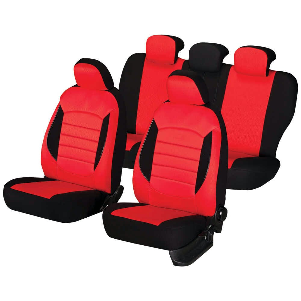Huse auto AUDI A4 B6 2000-2006 - Urban - Culoare: negru + rosu
