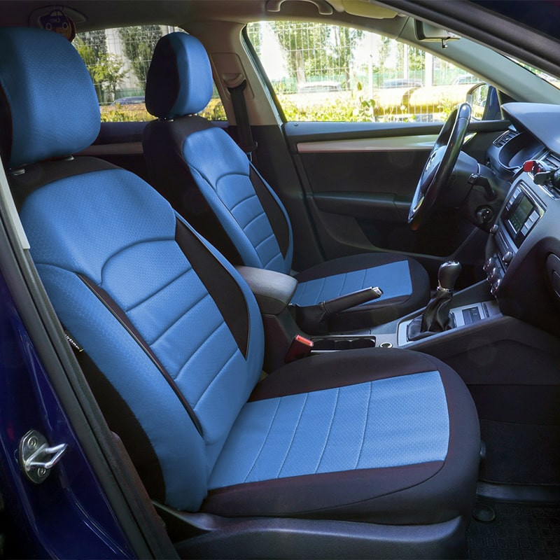 Huse scaune auto compatibile OPEL Vectra C 2002-2010 - Urban - Culoare: negru + albastru