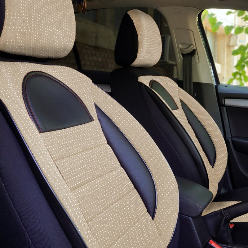 Set huse scaune auto compatibile PEUGEOT 407 2004-2012 - Racing - Culoare: negru + bej