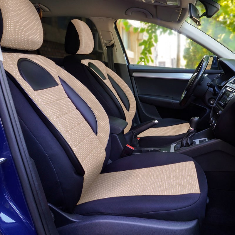 Huse scaune auto compatibile PEUGEOT 407 2004-2012 - Racing - Culoare: negru + bej