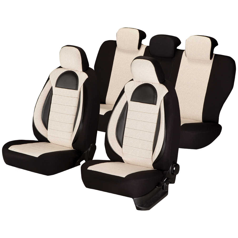 Huse auto VW Passat B5 1997-2005 - Racing - Culoare: negru + bej