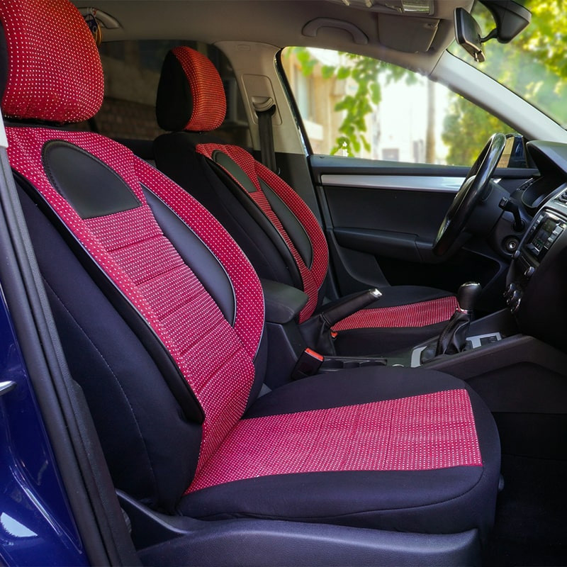 Huse scaune auto compatibile PEUGEOT 407 2004-2012 - Racing - Culoare: negru + rosu