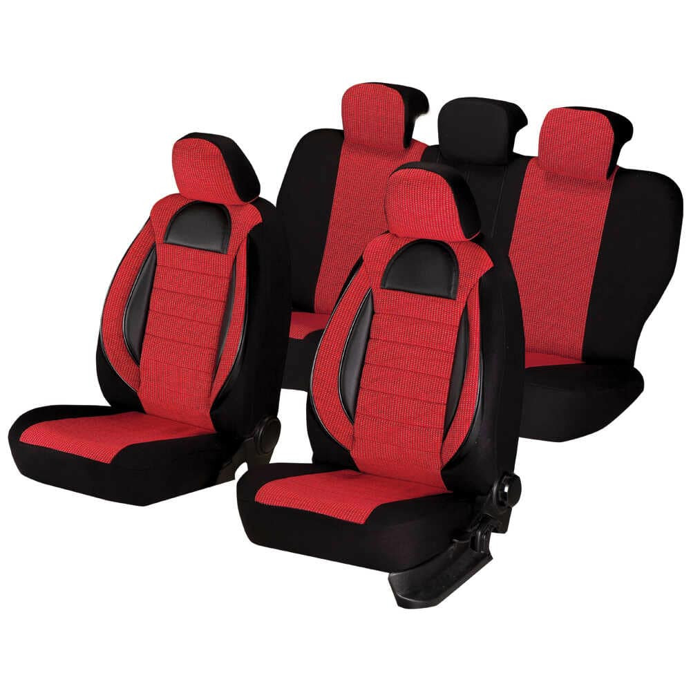 Huse auto SKODA Octavia II 2004-2013 - Racing - Culoare: negru + rosu