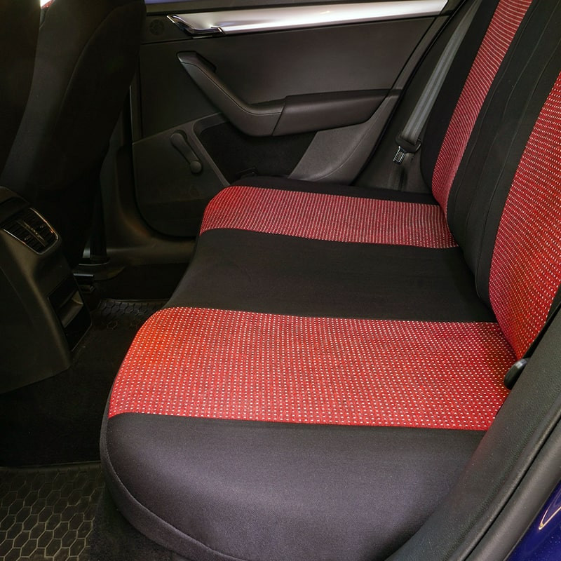 Huse scaune auto VW Bora 1999-2006 - Racing - Culoare: negru + rosu