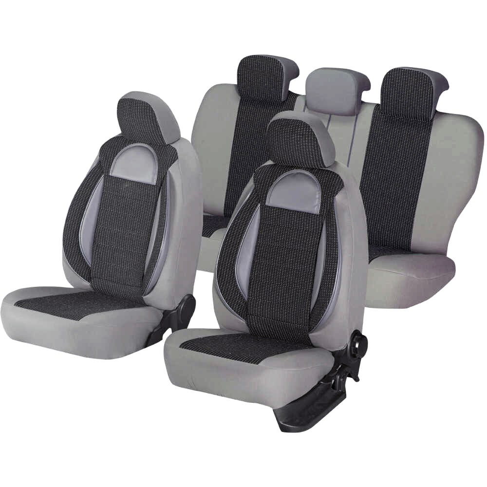 Huse auto BMW Seria 3 E46 1997-2004 - Racing - Culoare: negru + gri