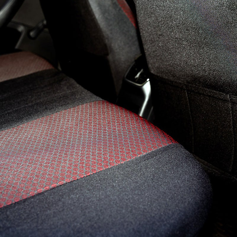 Huse auto PEUGEOT 407 2004-2012 - Elegance - Culoare: negru + rosu