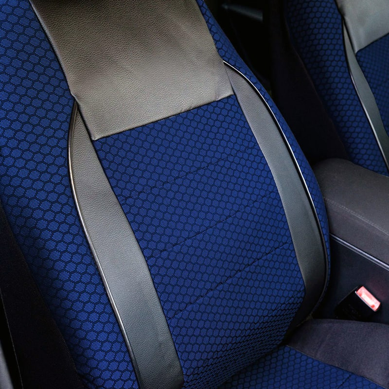 Huse scaune auto compatibile VW Bora 1999-2006 - Elegance - Culoare: negru + albastru
