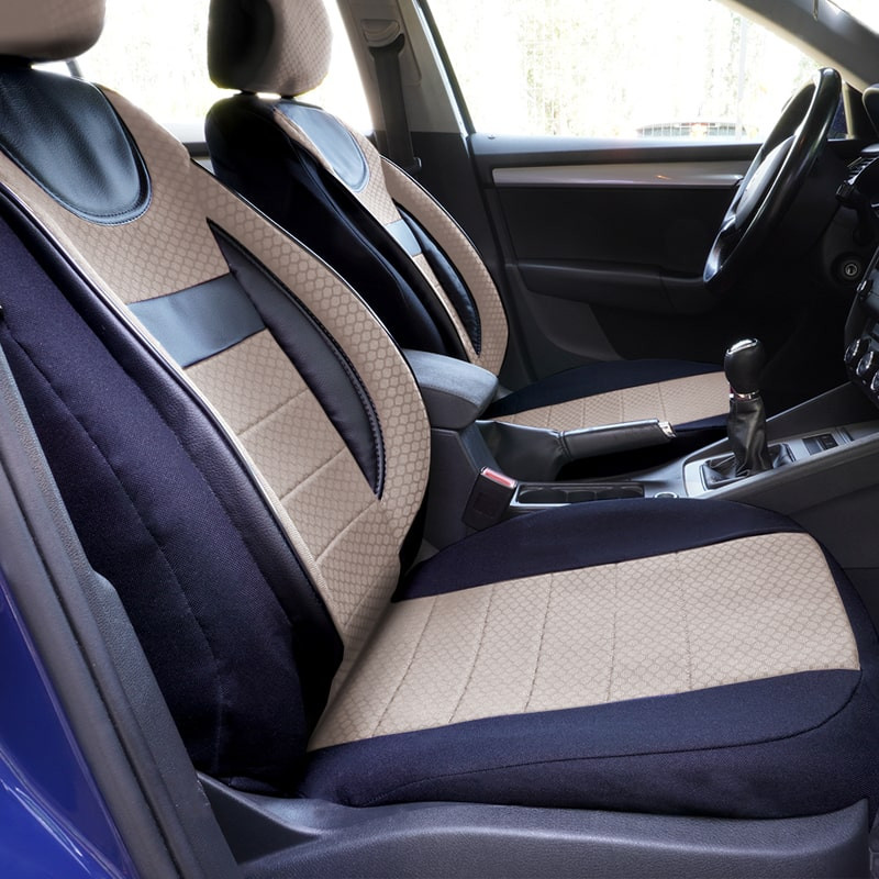 Huse scaune auto compatibile SKODA Rapid 2012-2019 - Dynamic - Culoare: negru + bej