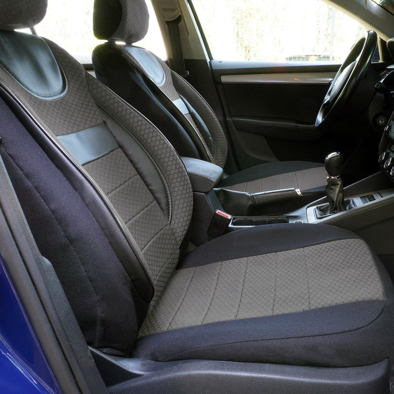 Huse scaune auto compatibile AUDI A4 B6 2000-2006 - Dynamic - Culoare: negru + gri