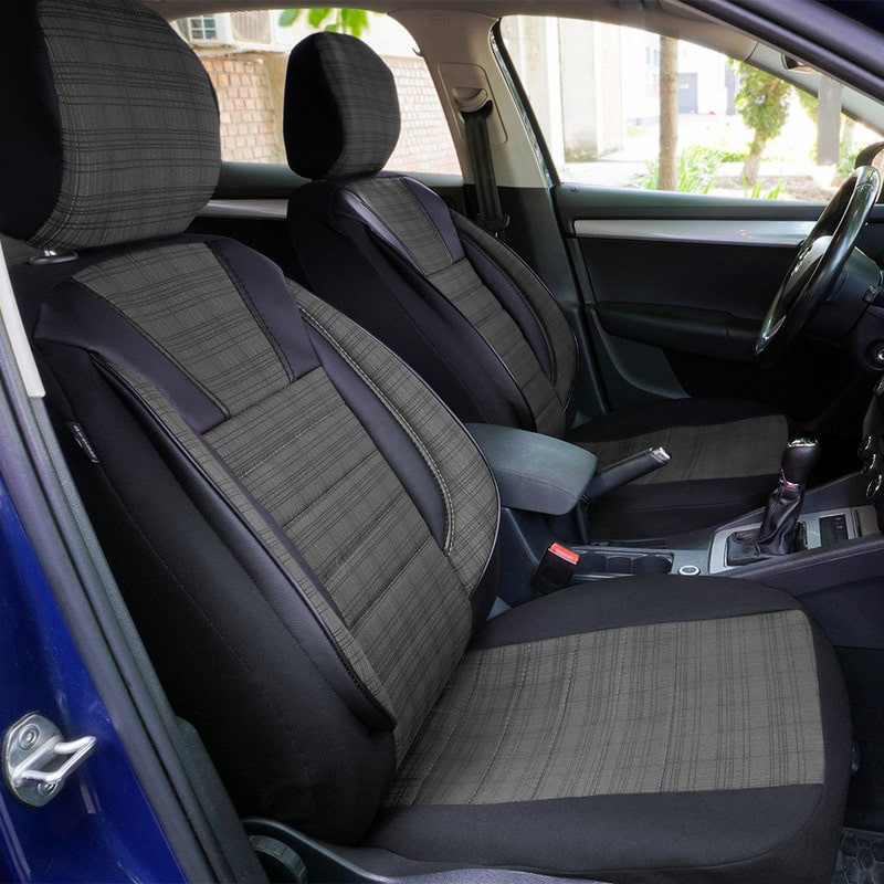Huse scaune auto compatibile SKODA Octavia II 2004-2013 - Luxury - Culoare: negru + gri