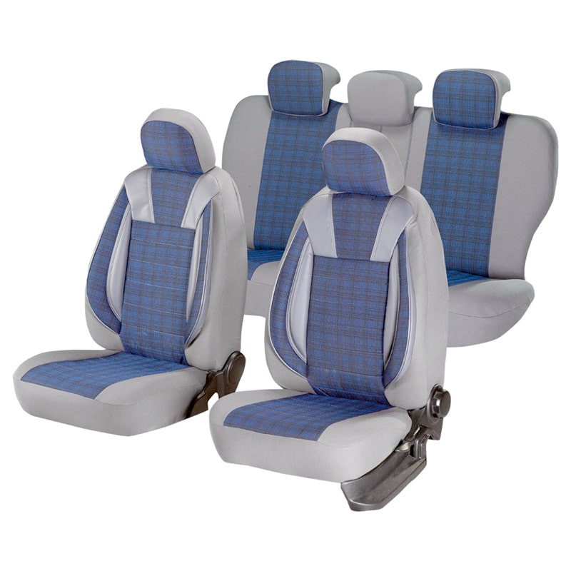Huse auto AUDI A4 B7 2004-2008 - Luxury - Culoare: gri + albastru