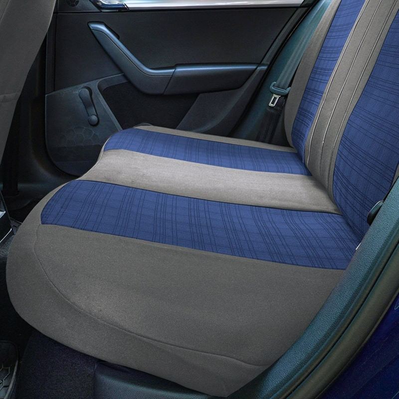 Huse scaune auto compatibile VW Bora 1999-2006 - Luxury - Culoare: gri + albastru