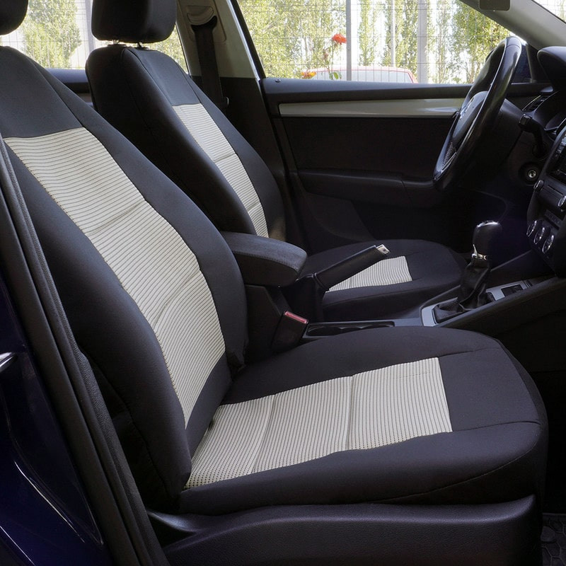 Huse scaune auto compatibile AUDI A4 B5 1994-2001 - Premium Lux - (UMB3) Culoare: negru + bej