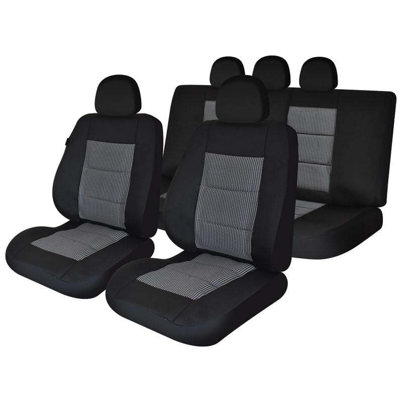Set huse scaune auto compatibile VW Jetta IV 1999-2006 - Premium Lux - (UMB1) Culoare: negru + gri