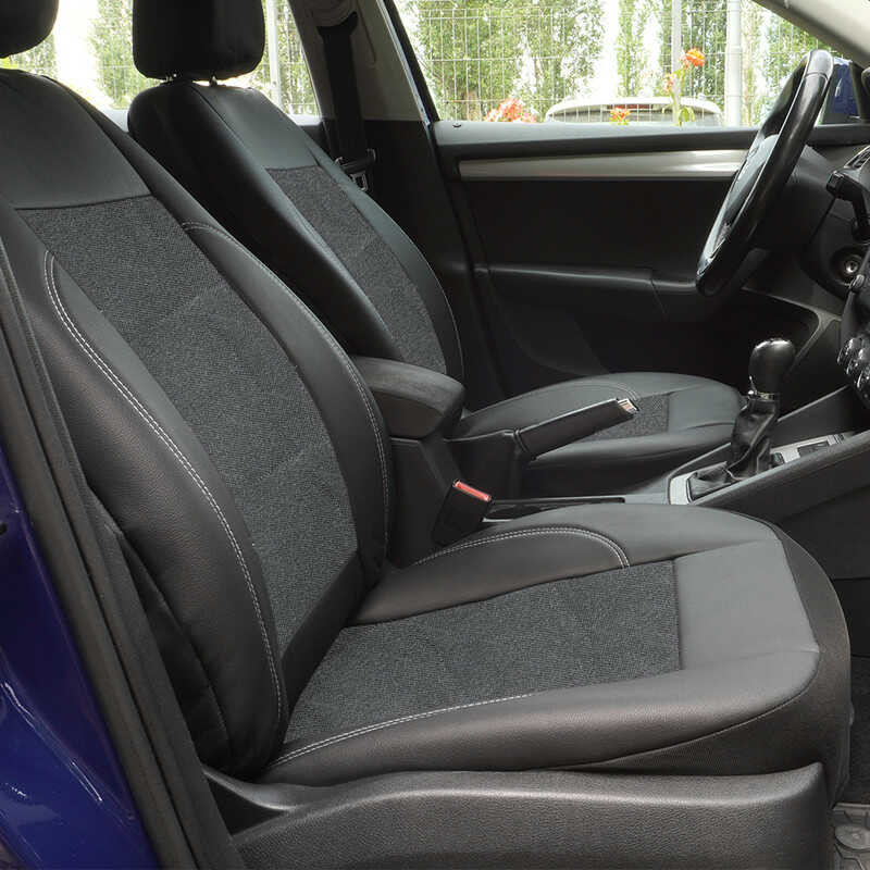 Huse scaune auto compatibile MERCEDES Clasa C W203 2000-2007 - Exclusive Leather Lux - Culoare: negru