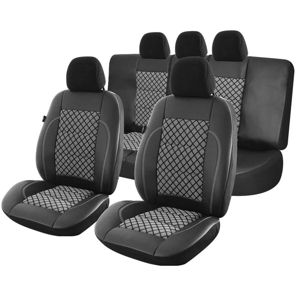 Huse scaune auto compatibile SEAT Cordoba II 2002-2010 - Exclusive Leather Premium - Culoare: negru + gri