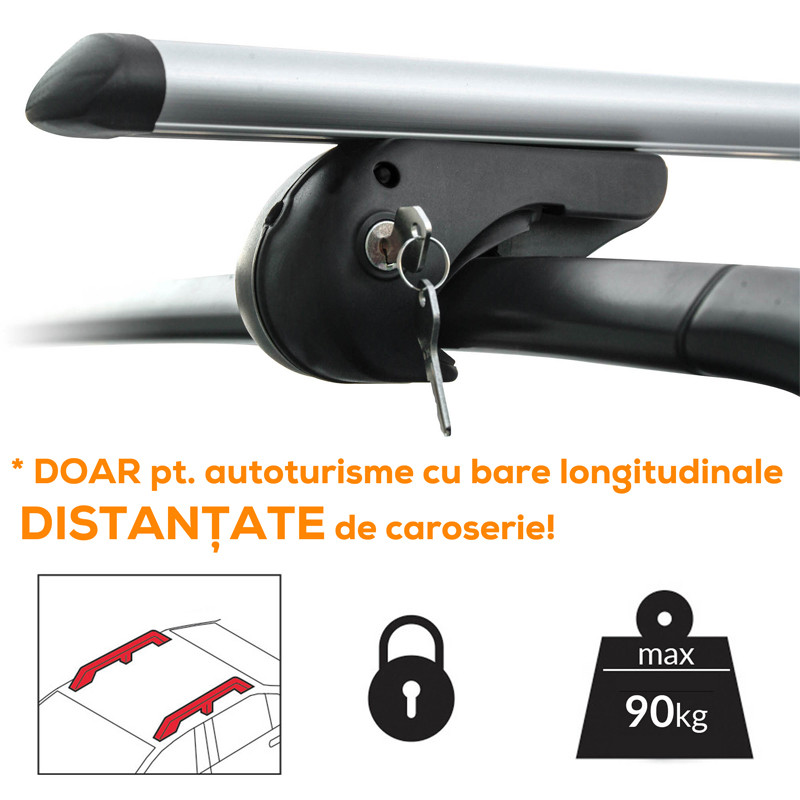 Set bare portbagaj VOLKSWAGEN Bora 1999-2006 Combi - 120 cm - Aluminiu