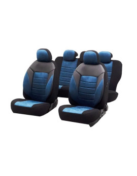 huse scaune auto compatibile AUDI A4 B7 2004-2009 - Culoare: negru + albastru